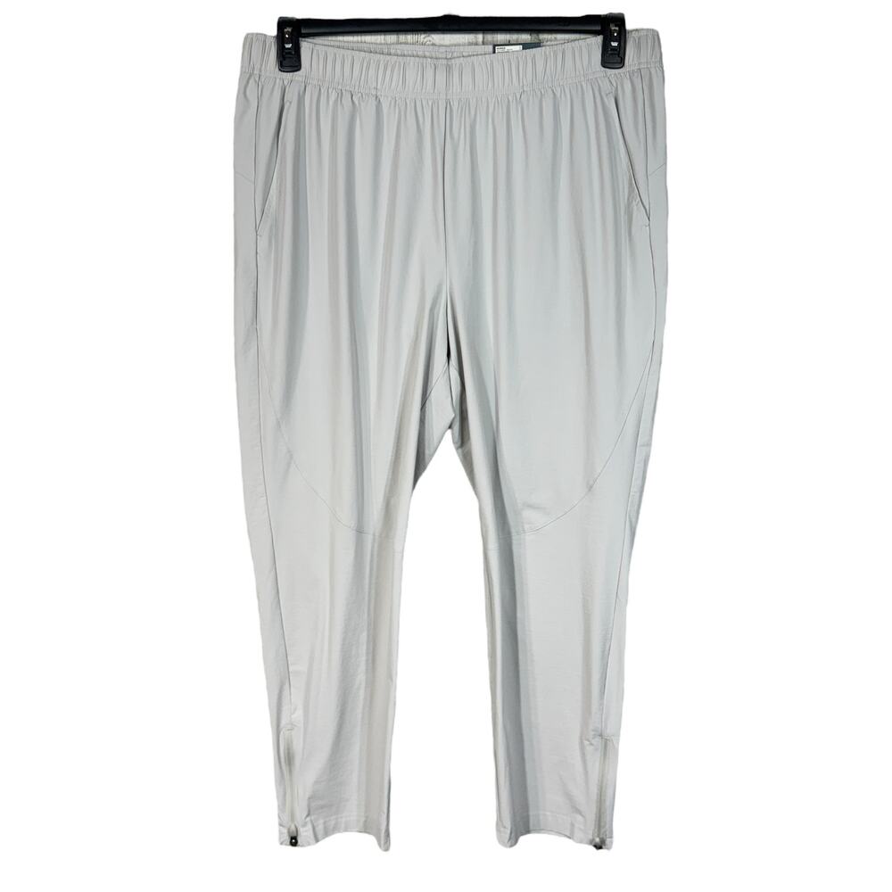 Tek Gear Mens X-Large Tapered Performance Pants Stretch Wicking Zip Ankles Gray
